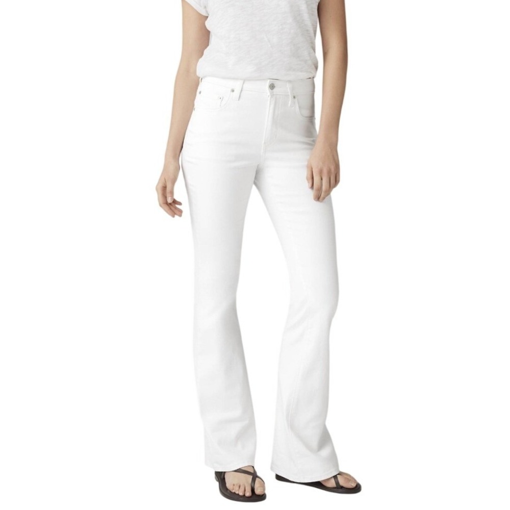 Levis‎ Womens White 726 Flare Jeans Size 25X32 NWT High Rise Stretch Bootcut